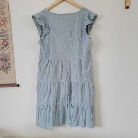 2X Cotton Blue Button Down Dress - Picture 6 of 6